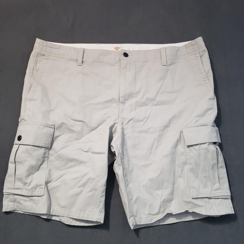 Dockers Cargo Shorts Mens 44 Khaki Tan Cotton Utility Multi Pocket Casual
